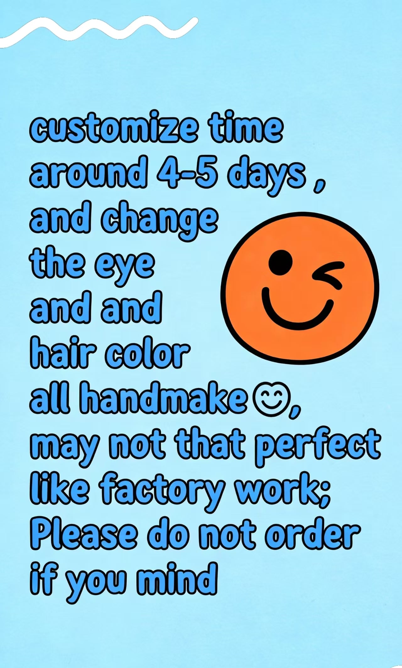 Molly DIY( plush$40+ change eyes color $10)-preorder-customize time around 4-5 days