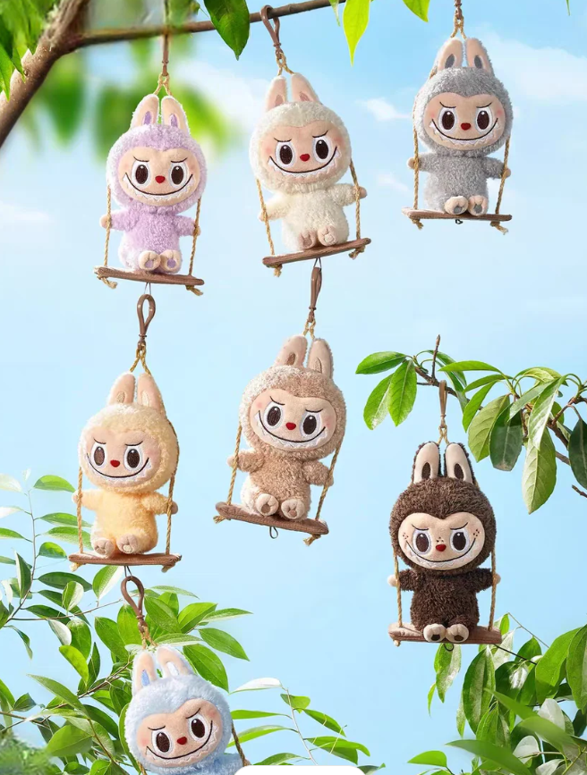 LABUBU PLAYING ON THE SWING PLUSH PENDANT DOLL timber workshop