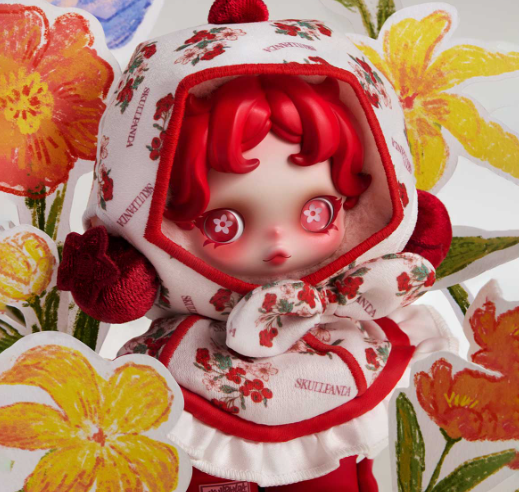 SKULLPANDA Amid Flowers Plush Doll Pendant